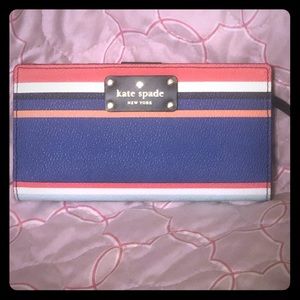 NWOT Kate Spade Multicolor Stripe Stacy Wallet
